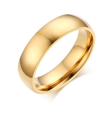 Classic Gold Stainless Steel Wedding Band