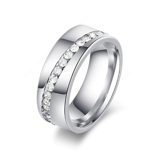Multi-Stone Titanium Stainless Steel Ring