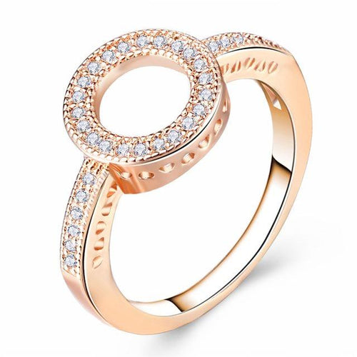 Round Rose Gold Plated Ring