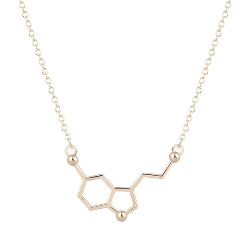Serotonin Molecule Pendant Necklace