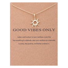 Load image into Gallery viewer, Good Vibes Only Sun Pendant Necklaces