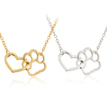 Load image into Gallery viewer, Heart &amp; Paw Pendant Necklace