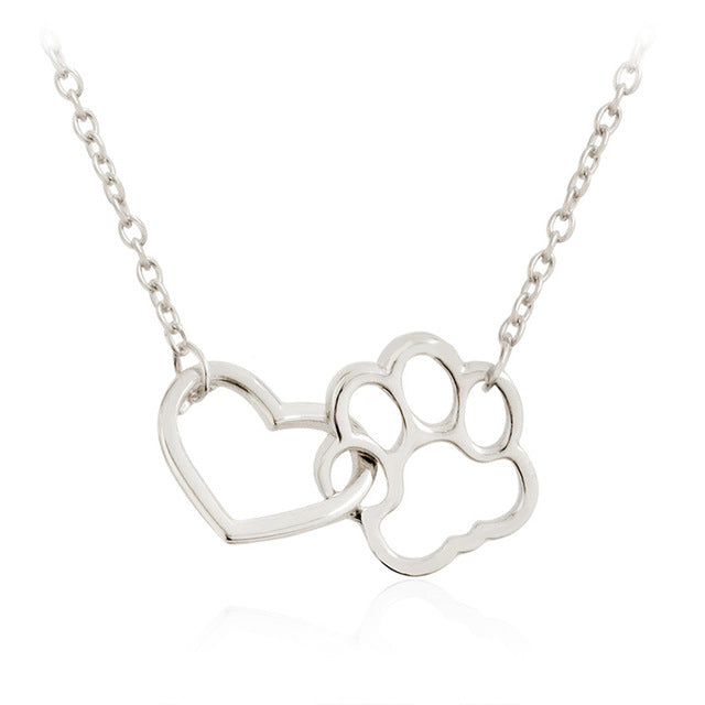 Heart & Paw Pendant Necklace