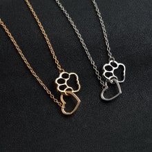 Load image into Gallery viewer, Heart &amp; Paw Pendant Necklace