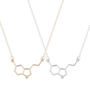 Serotonin Molecule Pendant Necklace