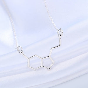 Serotonin Molecule Pendant Necklace