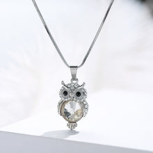 Load image into Gallery viewer, Crystal Owl Pendant Necklace