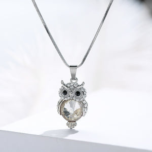 Crystal Owl Pendant Necklace