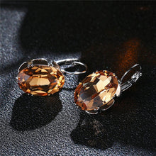 Load image into Gallery viewer, Trendy Girls Big Stone Silver Crystal Earrings