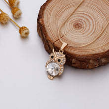 Load image into Gallery viewer, Crystal Owl Pendant Necklace