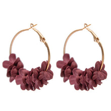 Load image into Gallery viewer, Trendy Girls Fabric Flower Drop Earrings