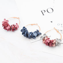 Load image into Gallery viewer, Trendy Girls Fabric Flower Drop Earrings