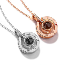 Load image into Gallery viewer, Rose Gold &amp; Silver Love Pendant Necklace (Projects The Words &quot;I Love You&quot; In 100 Languages)