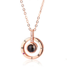 Load image into Gallery viewer, Rose Gold &amp; Silver Love Pendant Necklace (Projects The Words &quot;I Love You&quot; In 100 Languages)