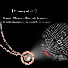 Load image into Gallery viewer, Rose Gold &amp; Silver Love Pendant Necklace (Projects The Words &quot;I Love You&quot; In 100 Languages)