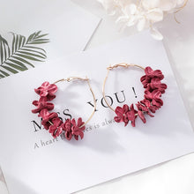 Load image into Gallery viewer, Trendy Girls Fabric Flower Drop Earrings