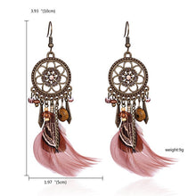 Load image into Gallery viewer, Trendy Girls Dream Catcher Feather Earrings