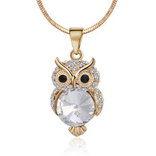 Load image into Gallery viewer, Crystal Owl Pendant Necklace